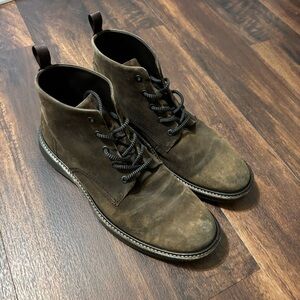 Ecco Mens aurora mid boot brown leather size 9 guc